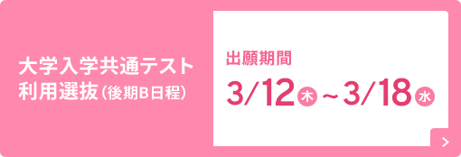 大学入学共通テスト利用選抜（後期B日程）